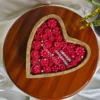 Wooden Heart Bowl Candle