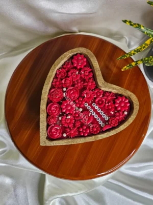 l1 Wooden Heart Bowl Candle