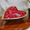 Wooden Heart Bowl Candle