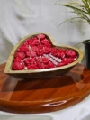 Wooden Heart Bowl Candle