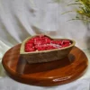 Wooden Heart Bowl Candle