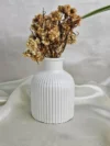 Ribbed White Base Ribbed White Vase