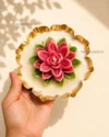 Lotus Floral Candle | 5.5" Metal Urli