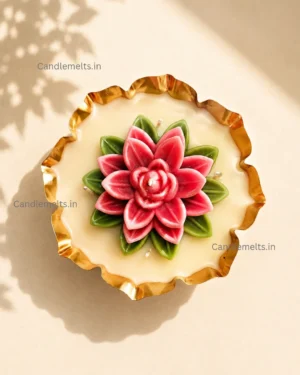 Lotus Floral Candle | 5.5" Metal Urli
